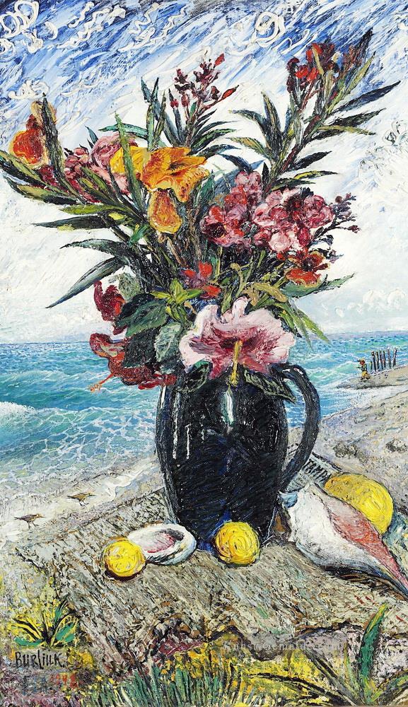 Stillleben mit Blumen am Meer 1948 Russisch Ölgemälde